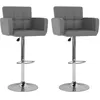 Image de vidaXL Tabourets de bar lot de 2 gris similicuir323658