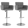 Image de vidaXL Tabourets de bar lot de 2 gris similicuir