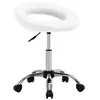 Image de vidaXL Chaise de travail roulante Blanc Similicuir323663