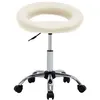 Image de vidaXL Chaise de travail roulante CrÃ¨me Similicuir