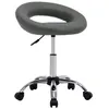Image de vidaXL Chaise de travail roulante Gris Similicuir323668