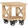 Image de vidaXL Vidaxl Table D'appoint Avec Roues 40x40x42 Cm Bois De Manguier Brut