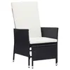 Image de vidaXL Chaise inclinable de jardin avec coussins Résine tressée Noir310228