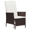 Image de vidaXL Chaise inclinable de jardin avec coussins Résine tressée Marron310229