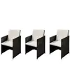 Image de vidaXL Vidaxl Chaises De Jardin 3 Pcs Marron 56 X 52 X 87 Cm Poly Rotin
