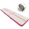 Image de vidaXL Tapis gonflable de gymnastique avec pompe 600x100x15cm PVC Rose