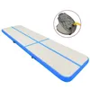 Image de vidaXL Tapis gonflable de gymnastique avec pompe 600x100x15cm PVC Bleu
