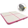 Image de vidaXL Tapis gonflable de gymnastique avec pompe 200x200x15cm PVC Rose
