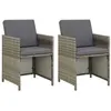 Image de vidaXL Chaises de jardin lot de 2 avec coussins Résine tressée Gris311907