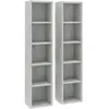 Image de vidaXL Armoires Ã  CD 2 pcs Gris bÃ©ton 21x16x93,5 cm AgglomÃ©rÃ©