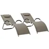 Image de vidaXL Vidaxl Chaises Longues Textilène 2 Pcs Taupe Et Gris
