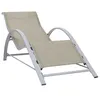 Image de vidaXL Chaise longue textilène et aluminium crème