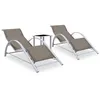 Image de vidaXL Chaises longues lot de 2 avec table Aluminium Taupe310538