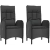 Image de vidaXL Vidaxl Chaises D'extérieur 2 Pcs Résine Tressée Noir