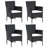 Image de vidaXL Chaises à manger de jardin lot de 4 Résine tressée Noir310562