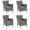 Image de vidaXL Chaises à manger de jardin lot de 4 Résine tressée Gris310563