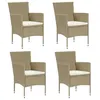 Image de vidaXL Chaises à manger de jardin lot de 4 Résine tressée Beige310564