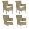 Image de vidaXL Chaises de salle Ã  manger de jardin 4 pcs RÃ©sine tressÃ©e Beige