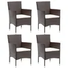 Image de vidaXL Chaises à manger de jardin lot de 4 Résine tressée Marron310565
