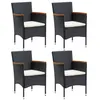 Image de vidaXL Chaises à manger de jardin lot de 4 Résine tressée Noir310566