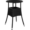 Image de Vidaxl Table De Jardin Ã60x75 Cm Verre TrempÃ©/RÃ©sine TressÃ©e Noir
