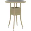 Image de Vidaxl Table De Jardin Ã60x75 Cm Verre TrempÃ©/RÃ©sine TressÃ©e Beige