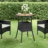 Image de vidaXL Table de jardin Ø60x75 cm Acacia et résine tressée Noir310602