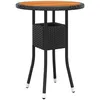 Image de vidaXL Vidaxl Table De Jardin Ø60x75 Cm Acacia Et Résine Tressée Noir