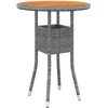 Image de Vidaxl Table De Jardin Ã60x75 Cm Acacia Et RÃ©sine TressÃ©e Gris