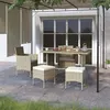 Image de vidaXL Jeu de chaise et tabouret de jardin 4 pcs Résine tressée Beige310612