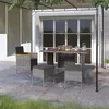 Image de vidaXL Jeu de chaise et tabouret de jardin 4 pcs Résine tressée Gris310615