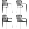 Image de Vidaxl Chaises De Jardin Lot De 4 Corde En Coton Et Acier Noir
