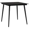Image de vidaXL Table Ã  dÃ®ner de jardin Noir 80x80x74 cm Acier et verre