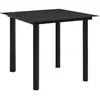 Image de vidaXL Table à dîner de jardin Noir 80x80x74 cm Acier et verre312161