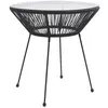 Image de vidaXL Table à manger de jardin Noir Ø70x74 cm Rotin et verre312165