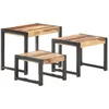 Image de vidaXL Vidaxl Tables Gigognes 3 Pcs Bois Solide