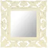 Image de vidaXL Vidaxl Miroir Sculptã© Ã  La Main Blanc 50x50 Cm Bois De Manguier Massif