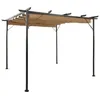 Image de vidaXL Pergola avec toit rétractable taupe 3x3 m acier 180 g/m²