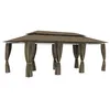 Image de vidaXL Belvédère avec rideaux 600x298x270 cm Taupe 180 g/m²312247