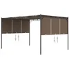 Image de vidaXL Belvédère de jardin avec rideau latéral 4x3x2,25 m Taupe312264
