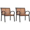 Image de vidaXL Chaises de jardin lot de 2 Acier et WPC Noir et marron
