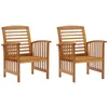 Image de vidaXL Vidaxl Chaises De Jardin 2 Pcs Bois D'acacia Massif