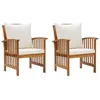 Image de vidaXL Chaises de jardin avec coussins lot de 2 Bois d'acacia massif310257