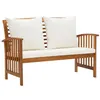 Image de vidaXL Banc de jardin avec coussins 119 cm Bois solide d'acacia