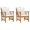 Image de vidaXL Chaises de jardin avec coussins lot de 2 Bois d'acacia massif310267