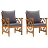 Image de vidaXL Chaises de jardin avec coussins lot de 2 Bois d'acacia massif310268