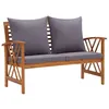 Image de vidaXL Banc de jardin avec coussins 119 cm Bois solide d'acacia310271