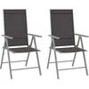 Image de vidaXL Vidaxl Chaises De Jardin Pliables Lot De 2 Textilène Noir