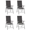 Image de vidaXL Chaises de jardin pliables lot de 4 Textilène Noir