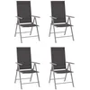 Image de vidaXL Vidaxl Chaises De Jardin Pliables 4 Pcs Textilène Noir